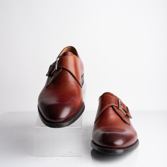 Magnanni Mens Wooten Monk Strap Loafers in Cognac Brown Sz US 10 EU 43 NWB main image 4